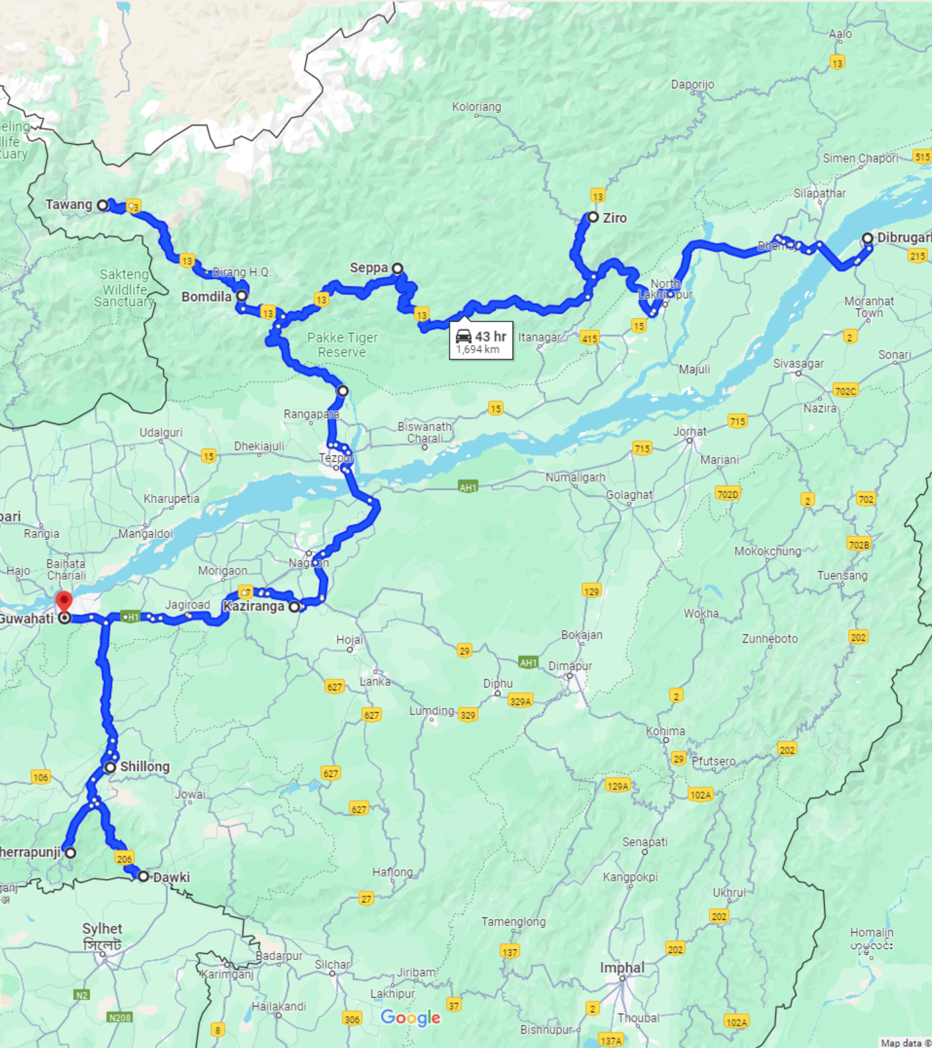 Tawang Map