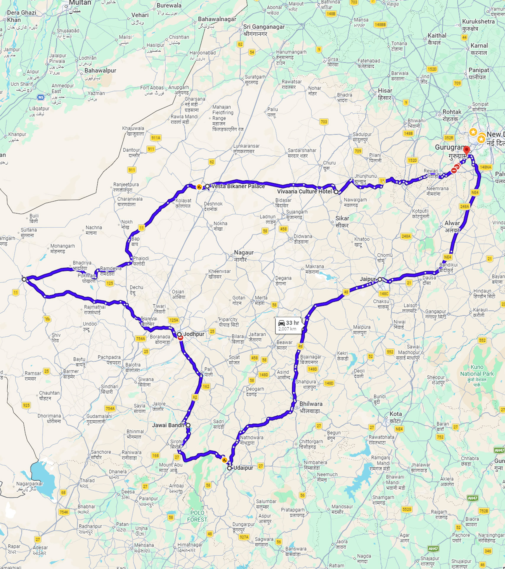 Rajasthan Map